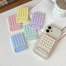 Adhesive Suction Cup Phone Holder, Invisible Foldable Hair Slides Back Sticker, Ultra-Thin Silicone Non-Slip Pad, Bathroom Mirror Glass Wall Fixed Desktop Movie Watching Gadget, Back Sticker, Macaron Color For Women - Multicolor - View 1