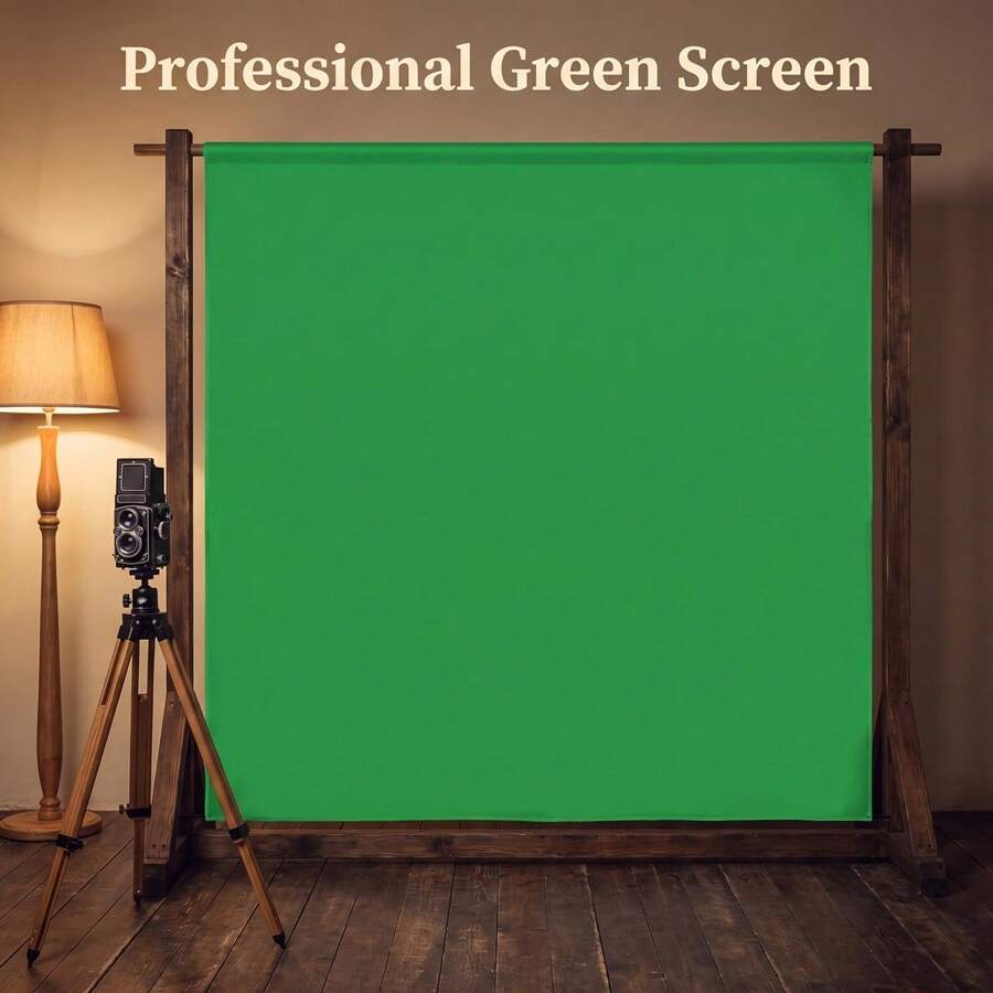Latar Belakang Layar Hijau untuk Fotografi, Video, dan Siaran Langsung | Kain Layar Hijau Polos, Cocok untuk Chroma Key, Produksi Video, Siaran Langsung, Game, Wawancara, dan Fotografi Studio. (Stand dan Klip Tidak Termasuk) - View 1
