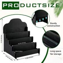 4-Tier Wooden Greeting Card Display Rack, Portable Sticker Display Stand, Suitable For Vendors, Retail Counters, Desktop Display, Trade Show Display - Tiered Storage Rack - View 11