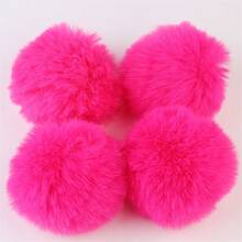8cm Fluffy Pom Poms, Large Multi-Color Plush Balls, DIY Crafts, Wreaths, Decorative Keychains, Clothing Decoration, 4pcs/Bag - Multicolor - View 32