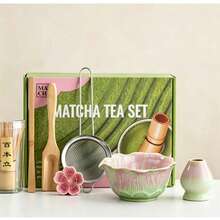 1PC/5PCS/7PCS Floral Ceramic Matcha Set - Matcha Bowl, Matcha Whisk, Matcha Cup, Matcha Whisk Stand, Tea Scoop, Tea Bowl Set, Matcha Making, Dessert And Pastry Making, Tea Drink Making Tool Set, Japanese Style Gift Box Tea Set, Song Dynasty Matcha Tea Whisk Tool Set - Multicolor - View 1