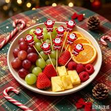 200/100/50/20/10pcs Christmas Gift Bamboo Skewers, Suitable For Christmas Party, Gathering, Appetizers, Holiday Picks, Cake Picks, Fruit Picks, Decoration - 2 - View 1
