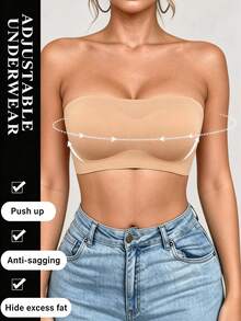 3pcs/Set Women's Strapless Bra, Comfortable & Breathable Strapless Design, Non-Slip Invisible Bra, Elegant For Wedding, Party And Special Occasions - Multicolor - View 5
