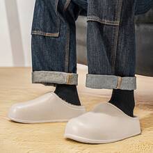Men Women Comfortable Slippers | Soft And Comfortable, Indoor Outdoor Dual Use, Wearable In Spring Autumn Winter, Unisex, Solid Color Fleece Design - Beige - View 8