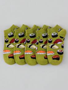 5/10/20 Pairs Random Fruit Pattern Women Socks, Fashionable European And American Style Versatile Comfortable Breathable Ankle Socks - Multicolor - View 16