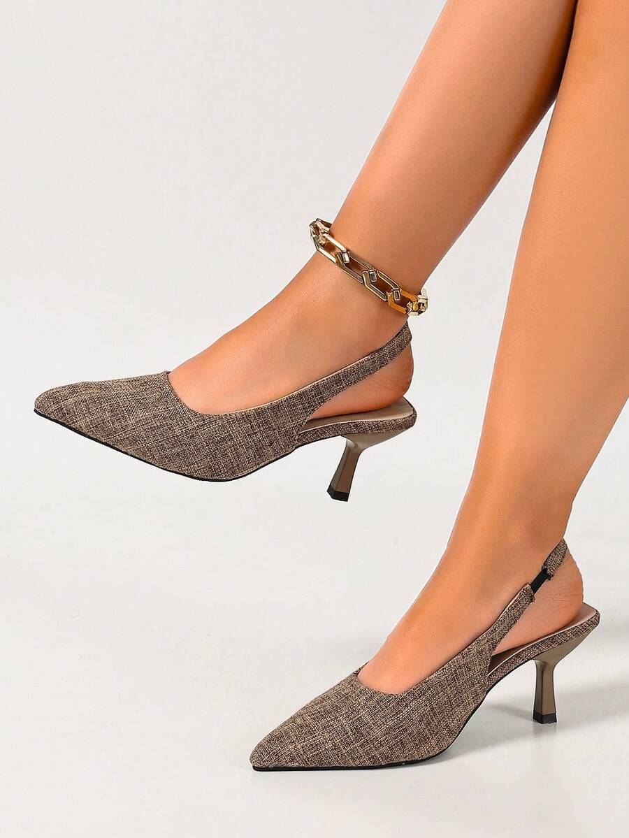Black High Heel Pumps Women's Stiletto Heels Business Shoes - Brown - View 1