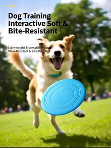 Durable Soft Rubber Dog Flying Disc, Non-Damaging Teeth Rubber Flying Disc, Outdoor Throwing, Interactive Training Toy, Home And Travel, Boredom Relief And Teeth Grinding, Dog Training Tool, Suitable For Small, Medium And Large Dogs, Multi-Scenario Use In Parks, Lawns, Travel And Home, Pet Interaction Supplies - Color: Random - View 11