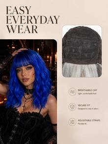 Colorful Short Straight Synthetic Hair Extensions Clip-In, Elegant & Natural, Suitable For Daily Wear, Halloween, Christmas, Cosplay, Matte Texture, Heat Resistant - Multicolor - View 4