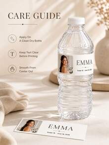 1pc Custom Photo Text Water Bottle Labels, Self‑Adhesive Personalized Bottle Stickers, Wedding Birthday Graduation Brand Event Party Decoration Favors - Multicolor - View 7