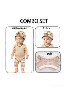 2pcs/Set Baby Anti-Fall Hat + Knee Pads, Baby Crawling & Walking Set, Cartoon Animal Style With Anti-Slip Knee Pads, Anti-Collision Toddler Protective Set, Suitable For Crawling, Walking And Playing In Multiple Scenarios - Baby Anti-fall Helmet + Knee Pads - View 9
