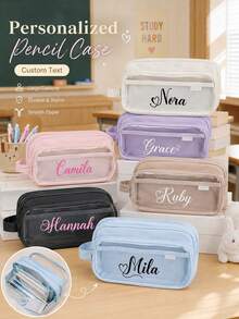 Customized Storage Bag - Transparent Student PVC Pencil Case, Personalized Cosmetic Storage Bag, Personalized PVC Pencil Case, Personalized Back To School Supplies, Personalized Portable Storage Bag, Customizable - Large Capacity Storage Bag For Stationery And Girls' Cosmetics - Classroom Customized Gift - Multicolor - View 1