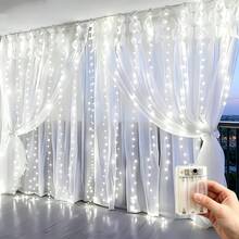 Battery Powered Holiday LED Fairy Lights, Indoor Curtain Lights, 8 Lighting Modes, Perfect For Christmas, Halloween, Easter, Bedroom, Wedding, Garden, Living Room, Party Decoration Lighting String - Battery Box Curtain Light - View 21