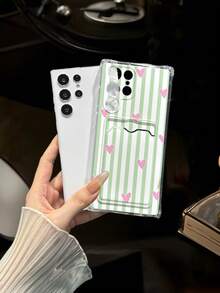 Android Striped Painted Transparent Four-Corner Card Slot Multi-Function Card Holder Wallet With Wrist Strap Thick Anti-Drop Phone Protective Case Compatible With Galaxy S25/S25PLUS/S25 Ultra/A16/A36/A26/A56/A50/A12/A32/A52/A72/A51/A21S/A13/A14/S24/S24PLUS/S24Ultra/S20/S23/S22/A53/S20FE/S21/,Compatible With Xiaomi 11/12Pro/12/12X/13Pro/14Pro/15Pro/X3pro/ Compatible With Redmi 10/9/Note9/12c/Note11pro/Note8Pro/9C/9a/Anti-Drop Phone Protective Case/Phone Shell - Multicolor - View 2