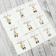 9pcs Cute Panda Keychain, With Thank You Card, Positive Support Gift, Universal Holiday Small Gift, Perfect Gift For Panda Lovers, Decorative Pendant - Multicolor - View 4