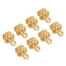 5pcs Copper Gold Silver Round Spacer Beads With Hanging Rings, Durable Connector Beads, Ring Spacers, Loose Beads, Suitable For European Jewelry DIY Handmade Bracelet Pendant Jewelry Making - Multicolor - View 9