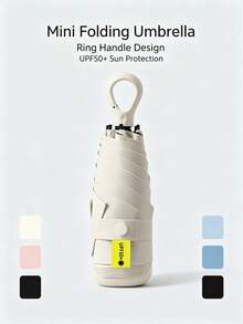 Manual Compact Sun Umbrella, 6-Rib Reinforced Frame, Mini Capsule Umbrella With Lock Handle, Portable Lightweight Sun Umbrella, Suitable For Commuting, School And Outdoor Travel - Multi-color - View 2