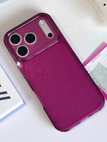 奢華亮片閃亮透明軟質手機殼，適用於 iPhone 18 Pro Max 18 Pro，閃亮相機保護套 - 梅子色 - 查看 4