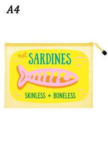 Antique Sardine Waterproof Fashionable Beach Bag, Cartoon Rainbow Trout Pattern, Large Capacity Transparent Cosmetic Bag With Nylon Zipper - Lightweight, Very Suitable For Swimming, Beach, Cosmetics, Gifts For Friends - Multicolor - View 12