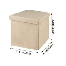 Folding Storage Ottoman Bench, Large Storage Capacity Storage Bench,Linen Fabric Storage Footstool, Multifunctional Foldable Chest Box, Easy Assembly,Padded Seat Stool For Bedroom Living Room Hallway, Space‑Saving Home Storage Organizer - Multicolor - View 13