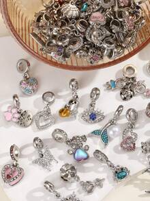 Random Charm Rhinestone Letter Wine Glass Tea Animal, Fabric, Flower Star Moon Life Tree Daily DIY String Decoration Necklace Pendant Pendant - Multicolor - View 3