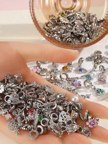 Random Charm Rhinestone Letter Wine Glass Tea Animal, Fabric, Flower Star Moon Life Tree Daily DIY String Decoration Necklace Pendant Pendant - Multicolor - View 7