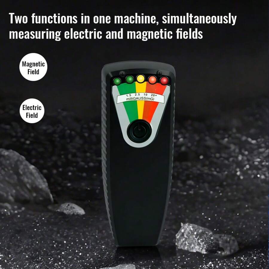 Upgraded K3 EMF Digital Detector With 5-Level LED Display For Home Electromagnetic Field Measurement And Paranormal Research - Black - View 1