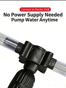 Portable Electric Drill Water Pump, Small Household Self-Priming Water Transfer Pump, No Power Required, Hand Drill Driven Pump, Suitable For Home Drainage, Garden Water Transfer And DIY Liquid Transfer Projects - Black - View 4