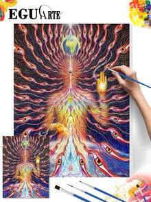 DIY Surreal Cosmic Entity Earth (Frameless 8x12 / 16x20 Inches) Paint By Numbers Kit (Acrylic) Arts & Crafts For Adult Beginners, Home Wall Decor, And Creative Holiday Gift Ideas For Living Room - Sets - View 2