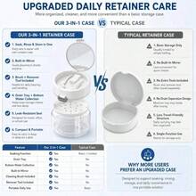 1pc 3-In-1 Dental Orthodontic Storage Box With Mirror And Cleaning Brush, Braces And Retainer Soaking Case, Orthodontic Soaking Tray With Filter Basket, Convenient For Travel And Daily Care - Multicolor - View 10