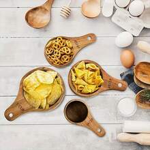 4 Pieces Wooden Measuring Cup And Spoon Set - Handmade For Baking, Cooking, Coffee, Tea And Dry Ingredients - Includes Spoons With Hanging Holes - Multicolor - View 2