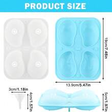 3D Mango Shaped Silicone Cake Mold, 4‑Cavity Two‑Tone Fruit Mousse Mold, Durable Non‑Stick Decorating Mold For Cake, Dessert, Chocolate, Mousse Making - Multicolor - View 2