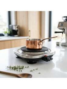 CAMRY Single Burner Electric Cooktop, Portable Hot Plate, Electric Countertop Burner - Adjustable Temperature, Compact Design - EU E Type Plug(220-240V) - View 2