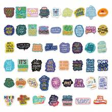 50pcs Motivational English Quote Stickers, Inspirational Positive Words Doodle Decals For Water Bottle Guitar Phone Case, Cute Aesthetic Vinyl Stickers, Personalised Sticker Packs For Kids Teens, Waterproof - 50 Pcs - View 8