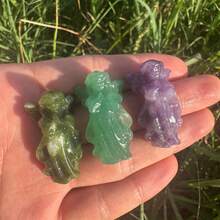 1pc Natural Decorative Stone - Stunning Rainbow Stone Angel Random Style, Beautiful Colors (Purple, Pink, Gray, Green, Yellow, Brown), Each Angel Has Different Color, Suitable For All Holiday Gifts, Best For Spring Or Summer, Perfect Gift For Her - Multicolor - View 6