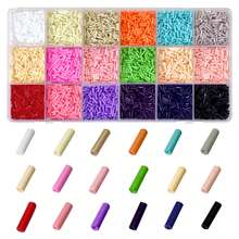 18 Colors Tubular Glass Beads Set Box, Solid Color Long Cylindrical Rice Beads, Suitable For DIY Embroidery, Brooch, Bracelet, Jewelry Making Handicrafts - Multicolor - View 8