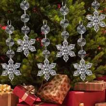 Christmas Clear Acrylic Pendant Snowflake Icicle Water Drop Decoration For Xmas Tree Winter Party Acrylic Ice Pendants - Multicolor - View 3