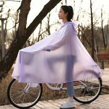 Women's Portable Outdoor Rain Gear, Large Thickened Cycling Poncho, Dual-Side Design, Durable Reusable Material, Suitable For Outdoor Travel, Hiking And Mountaineering, Applicable For Students And Adults - Multicolor - View 3