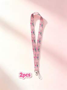 1 Set Doctor Nurse ID Card Holder Lanyard, PP Material, Pattern Includes Stethoscope, Mask, Heart, Portable, Suitable For ID Badge, Campus Card, Access Card, Meal Card, ID Card, Suitable For Medical Staff, School, Back To School Card Holder, Christmas Gift - Pink - View 4