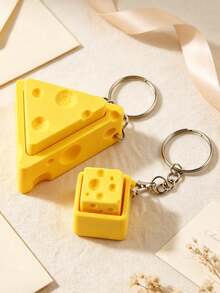 1 Set Of Small Cheese-Shaped Bag Pendants As Keychains, Bag Decorations For Keychains, Wallet Accessories, Women's Accessories, Gifts For Friends - Multicolor - View 4
