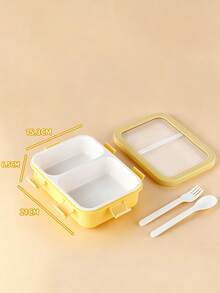 850ml Multi-Compartment Lunch Box, 304 Stainless Steel And PP Material Divided Meal Container, Includes Fork And Spoon Set, Leak-Proof Design, Suitable For School, Office And Travel, And Reusable - Multicolor - View 23
