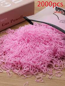 6000/5000/3000/2000pcs Mini Solid Color Disposable Hair Ties, Strong And Durable Small Hair Bands, Gentle On Hair, Suitable For Daily Use - Multicolor - View 32