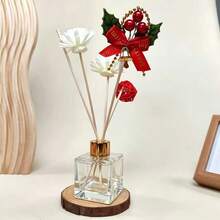 5pcs Christmas Decor Reed Diffuser, Xmas Bow Bell Berry Ornament Aromatherapy Stick, Home Fragrance Air Freshener For Holiday Table Desktop Decor - Multicolor - View 2
