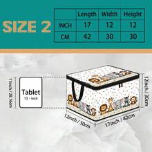 1個可折疊布製收納盒,附蓋子與提把,可愛叢林野生動物波點印花無框收納桶,可折疊衣物收納整理盒,適用於衣櫥、臥室、宿舍、居家 - 多色 - 查看 12
