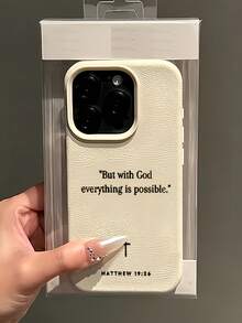 1件 白色霧面極簡風個性化聖經十字架英文圖案手機殼，適用於 iPhone 16 Pro Max/17/16/15/14 Plus/13/12/11/Air 及系列 - 彩色 - 查看 3