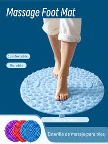 1-2pcs Round 15/21 Inch Acupressure Foot Massage Mat, Soft Silicone Foot Plate For Stimulation & Sensory Training, Unisex, Suitable For Home, Gym, Dorm - A - View 1
