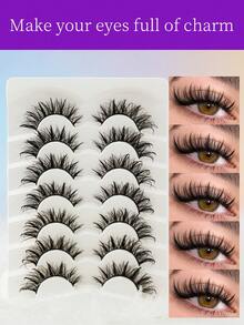 Pointed Tail Full Lash Faux Eyelashes, Flexible Soft Stem, Suitable For Multiple Occasions - View 2