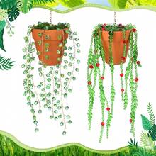 DIY Wind Chime Craft Kit, Multi‑Style Mixed Glass Beads Set With Artificial Moss & Thread Wire For Handmade Hanging Ornament Home Decoration - A - View 8