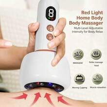 Portable Electric Massager, USB Rechargeable, 9-Speed Adjustable Heating, Sliding Roller Bearings, With LCD Screen. Suitable For Home Massage, Can Be Used For Back, Arms And Legs. 1200mAh Battery. - View 4