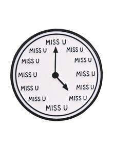 1 Pc Funny Clock MISS U Enamel Pin Creative Miss You Text Badge For Clothing Backpack Decor - Multicolor - View 12