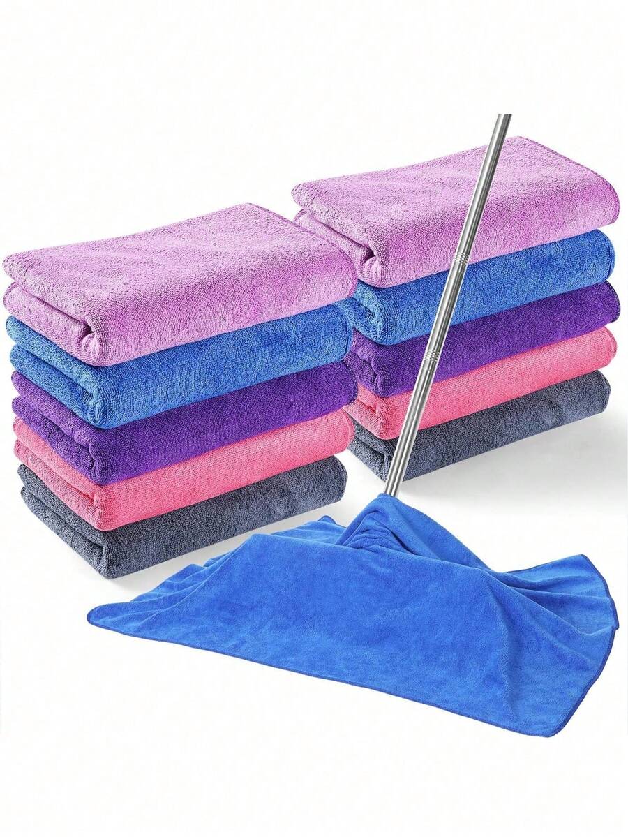 1/2/3/5 buah Kain Pembersih Poliester Biru yang Dapat Digunakan Kembali dan Dicuci, Cocok untuk Mengepel Lantai dan Membersihkan Jendela, Gaya Modern, Non-Woven, Menyerap dan Cepat Kering - beraneka warna - View 1